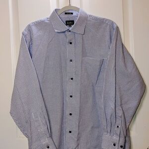 Neiman Marcus Mens 16 1/2 32/33 Double Cotton Classic Business Button Up Shirt